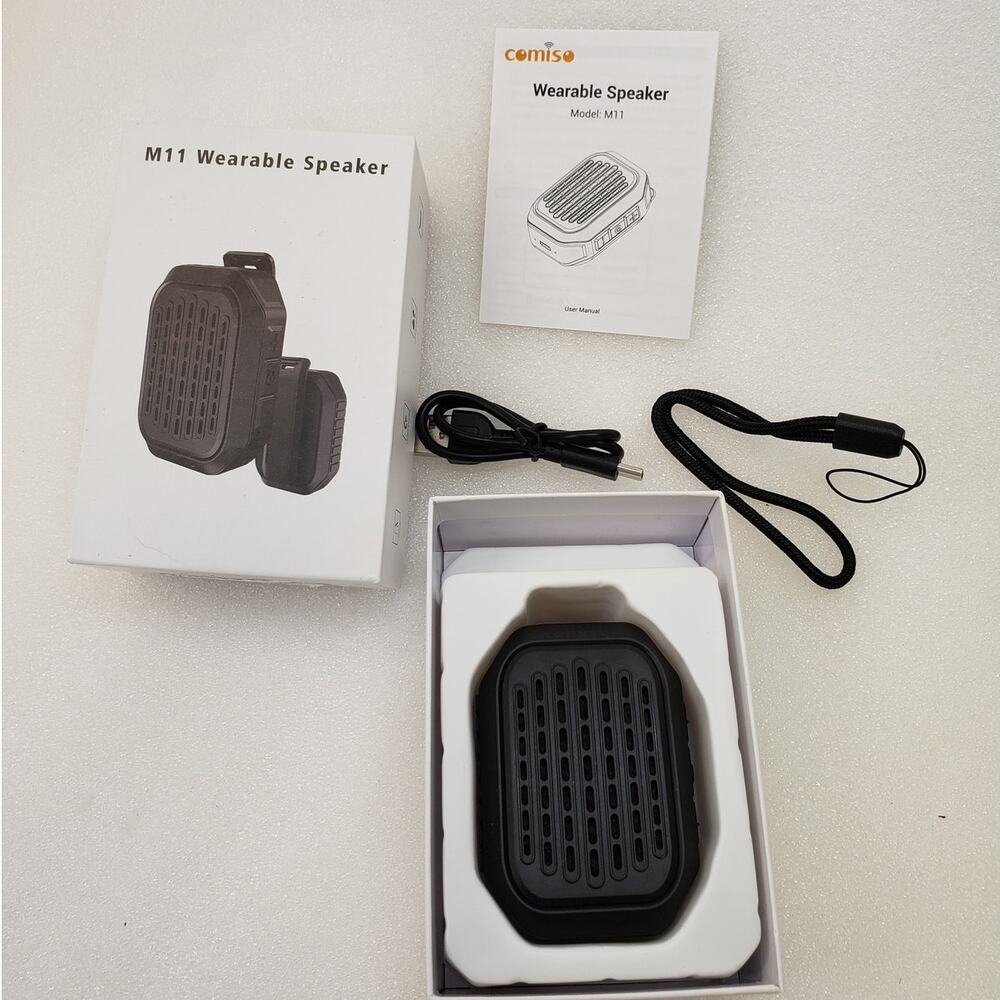 COMISO M11 Wearable Clip-On Wireless Bluetooth Speaker (Black)